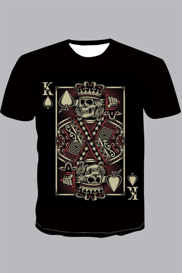 The 3D poker print  Short Sleeve T-shirt