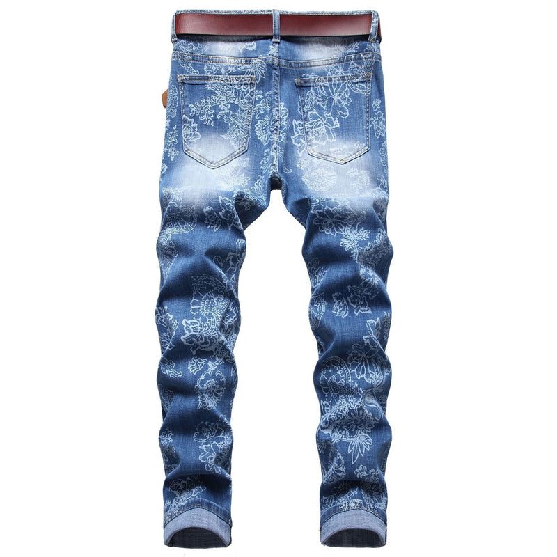 Printed Slim Stretch Jeans