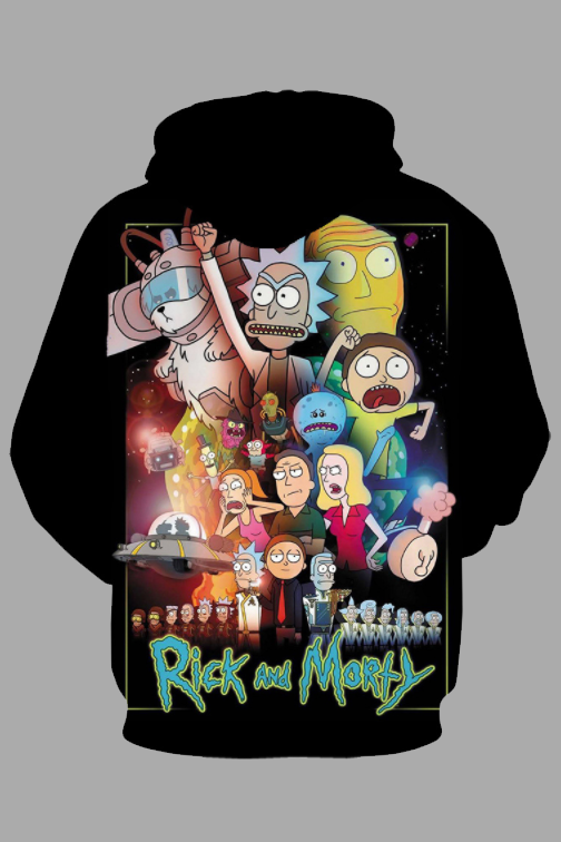 Street 3D Digital Cool Rick and Morty Printed Hooded Sweatshirt