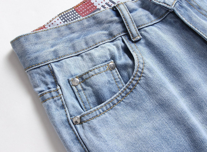 Oversized Non-Stretch Hole Jeans