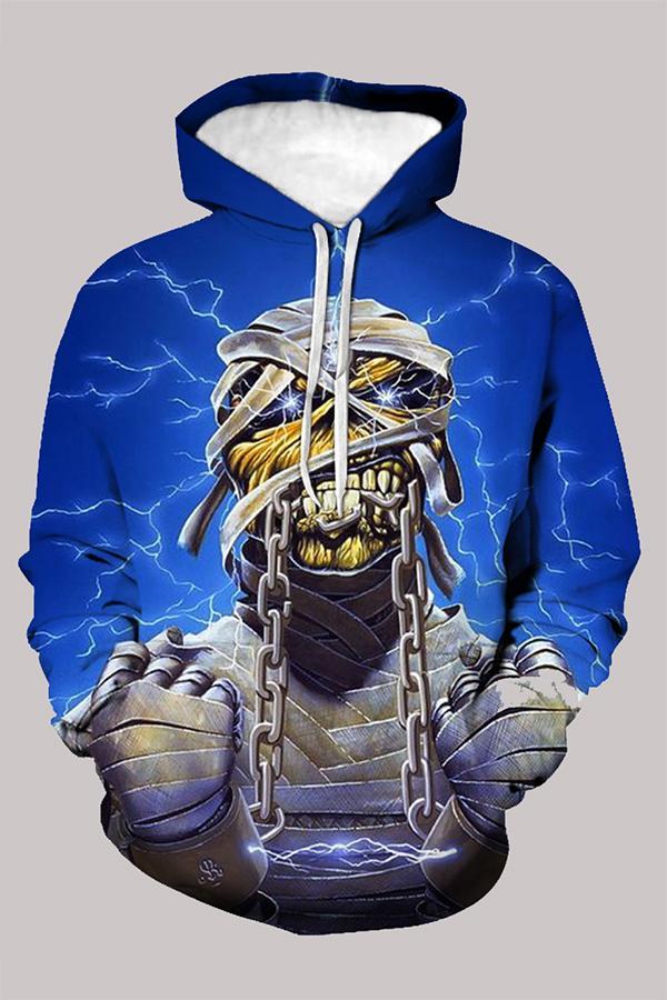 Street 3D Multicolor Digital Printed Hooded Sweatshirt