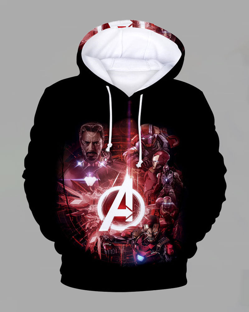 3D Movie Series Print Hooded Sweatshirt