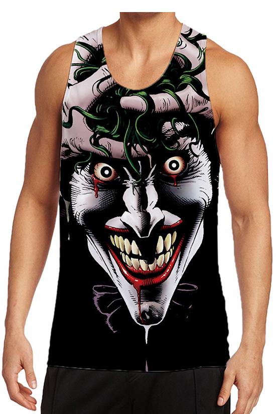 3D Joker Printed Sleeveless Tank Top