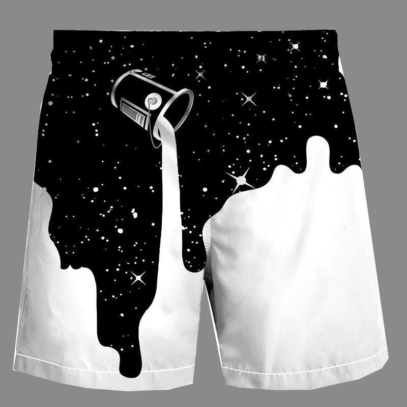 Casual   3D Space Printed Loose Shorts