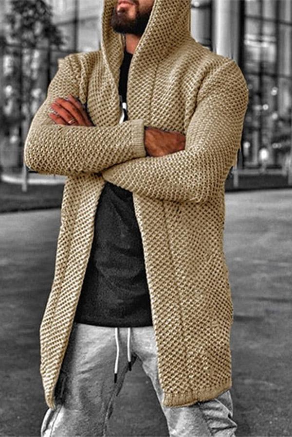 Solid Color Hooded Turtleneck Sweater