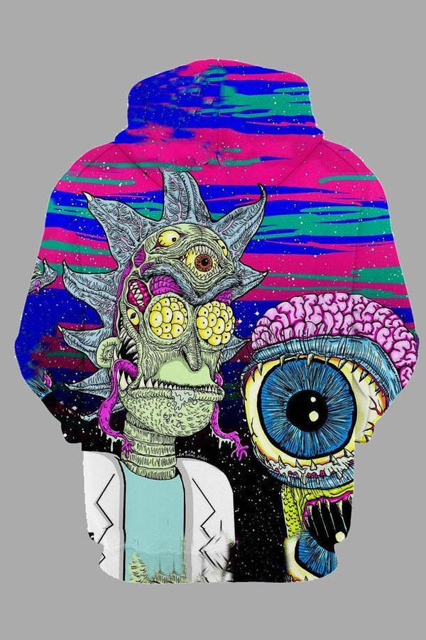 Street 3D Digital Cool Rick and Morty Printed Hooded Sweatshirt