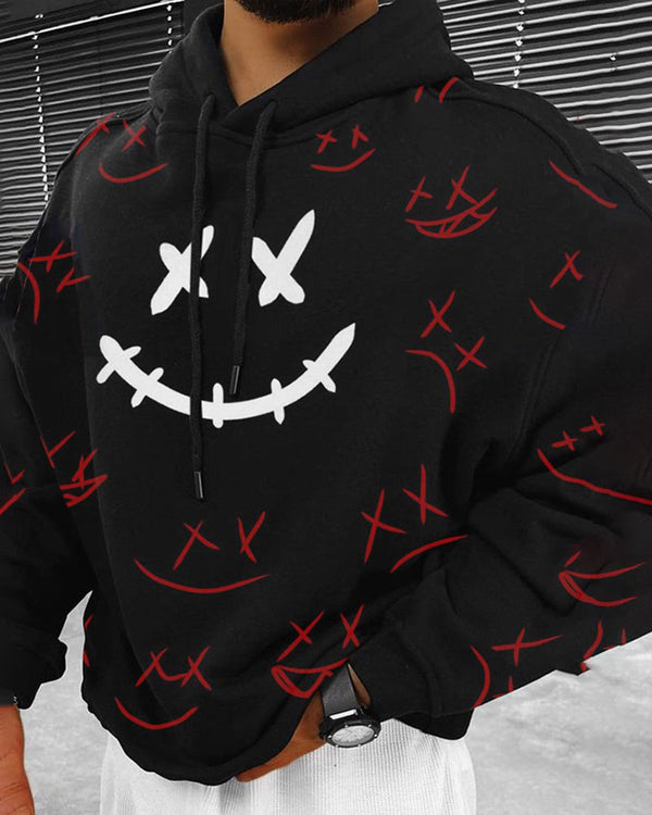 Trendy Smiley Face Print Hoodie