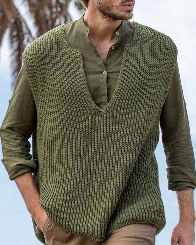 Casual V-Neck Vest Sweater