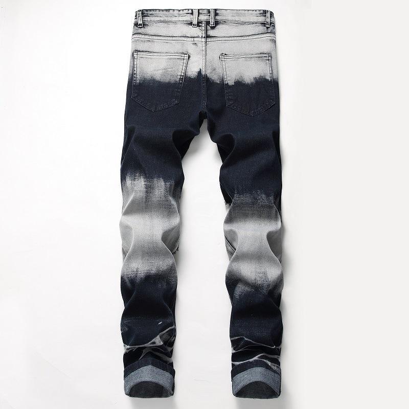Hole Camouflage Patch Elasticity Jeans