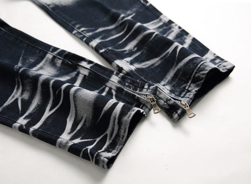 Color Block Zipper Hole Jeans