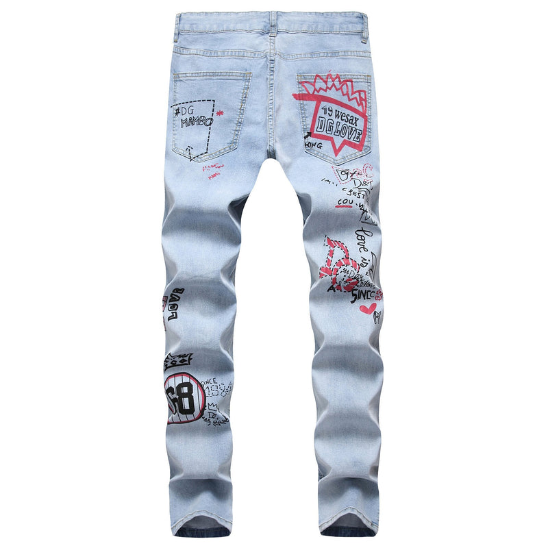 3D Print KING Hole Jeans Pant