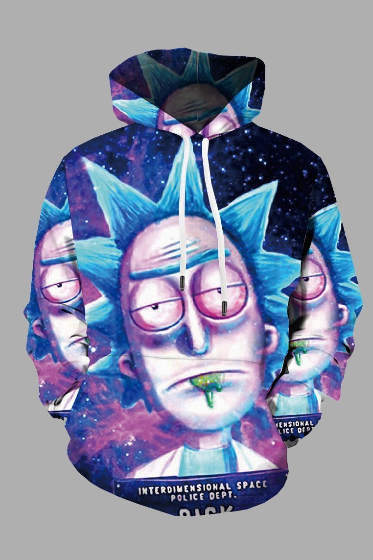 Hiphop 3D Cartoon Printed Hoodie Sweatshirt