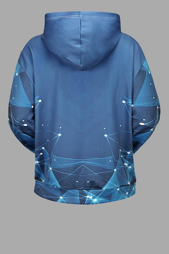 Street 3D Alien Print Hooded Sweatshirt