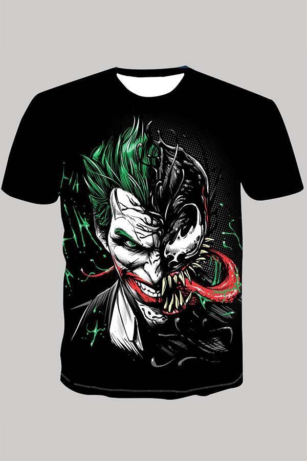 The 3D joker print Short Sleeve T-shirt