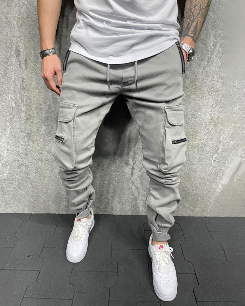 Casual All-match Zipper Stitching  Pants