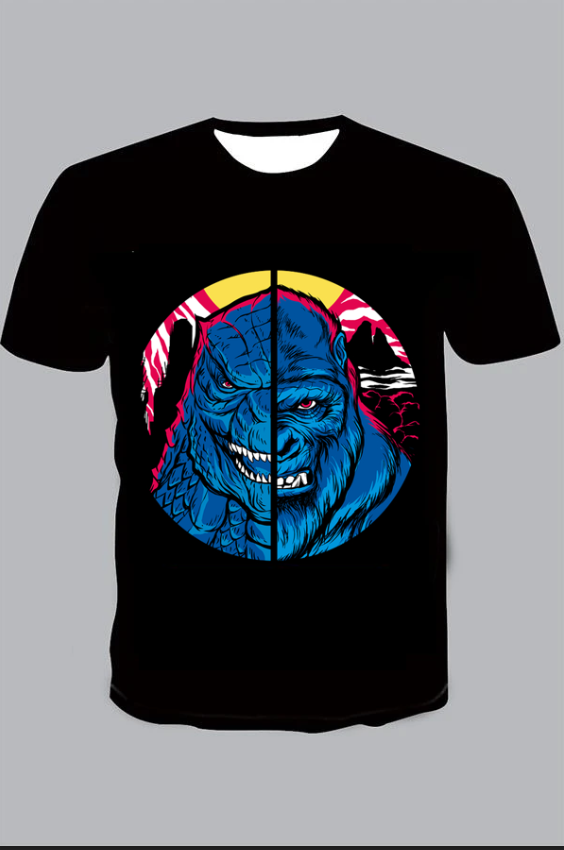 Godzilla Print Short Sleeve T-shirt