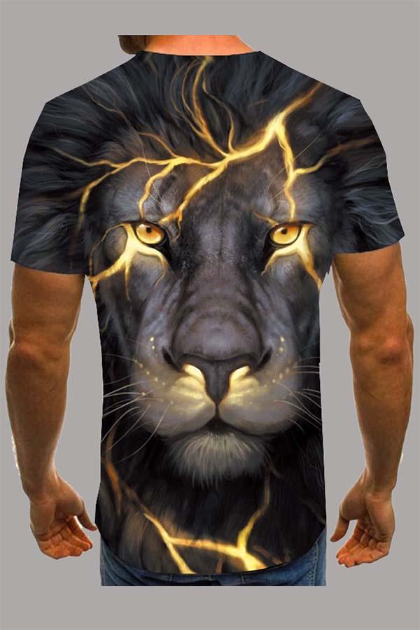 The 3D lion Print Short Sleeve T-shirt