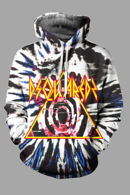 Cool 3D Tie-dye Printed Hooded Sweatshirt