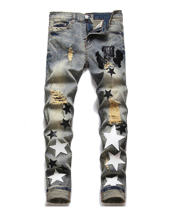 Retro Star Ripped Jeans