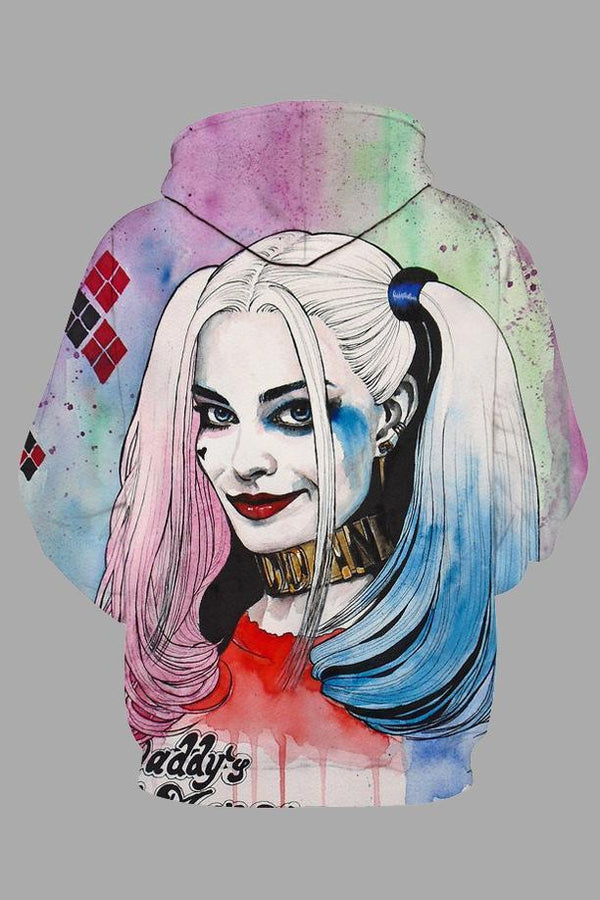 3D Harley Quinn  Printed Hooded  Sweatshirt