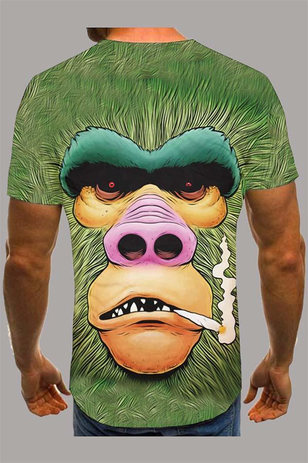 The 3D orangutan Print Short Sleeve T-shirt