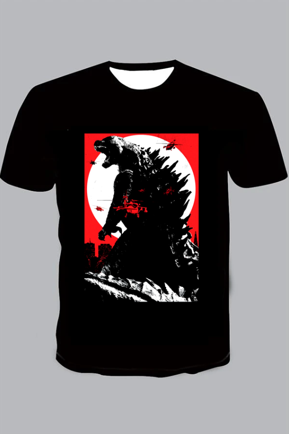 Godzilla-Print Short Sleeve T-shirt