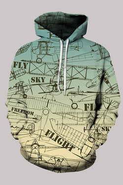 Street 3D Multicolor Digital Printed Hooded Sweatshirt