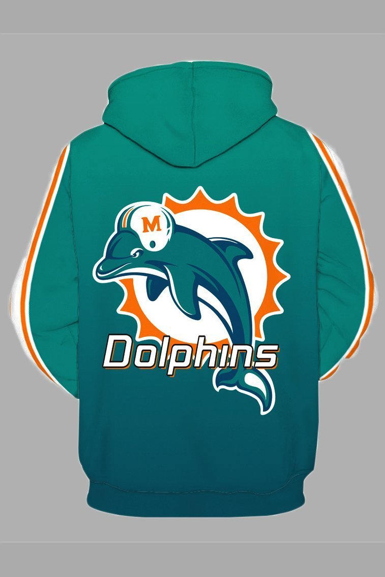 Street 3D Miami Dolphins Digital Printed Hooded Sweatshirt