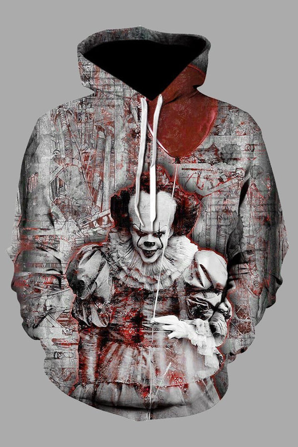 Street 3D Joker Printed Hooded Sweatshirt