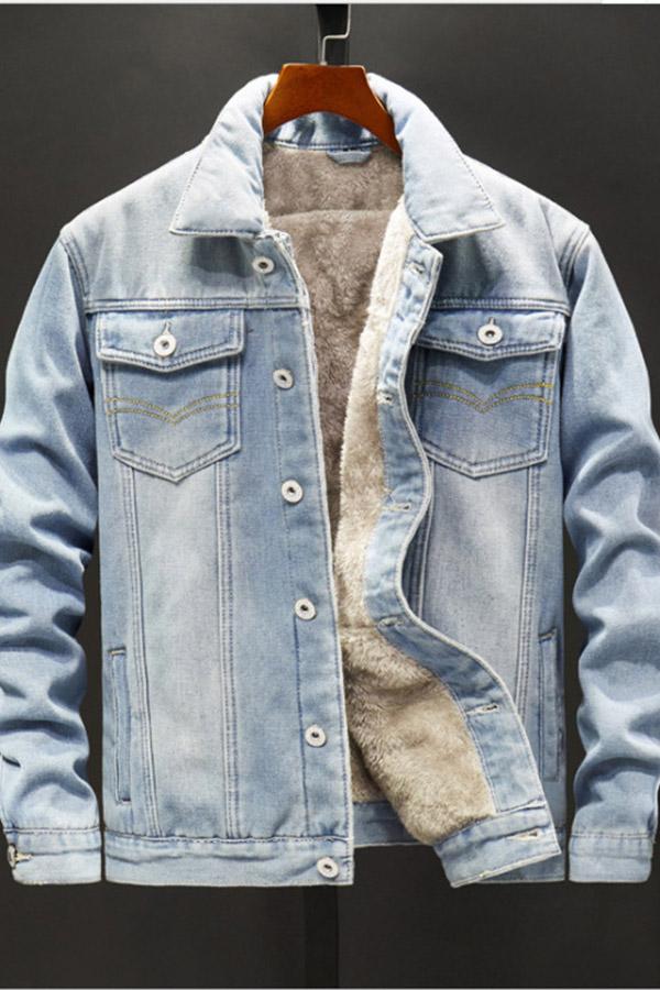 Casual Denim Washed Lapel Jacket