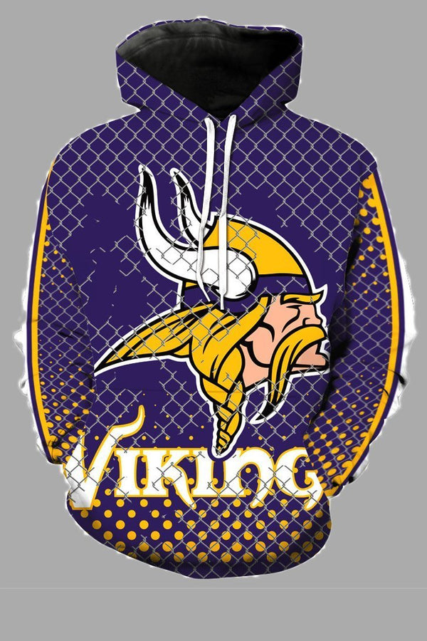 Street 3D Minnesota Vikings  Digital Printed Hooded Sweatshirt