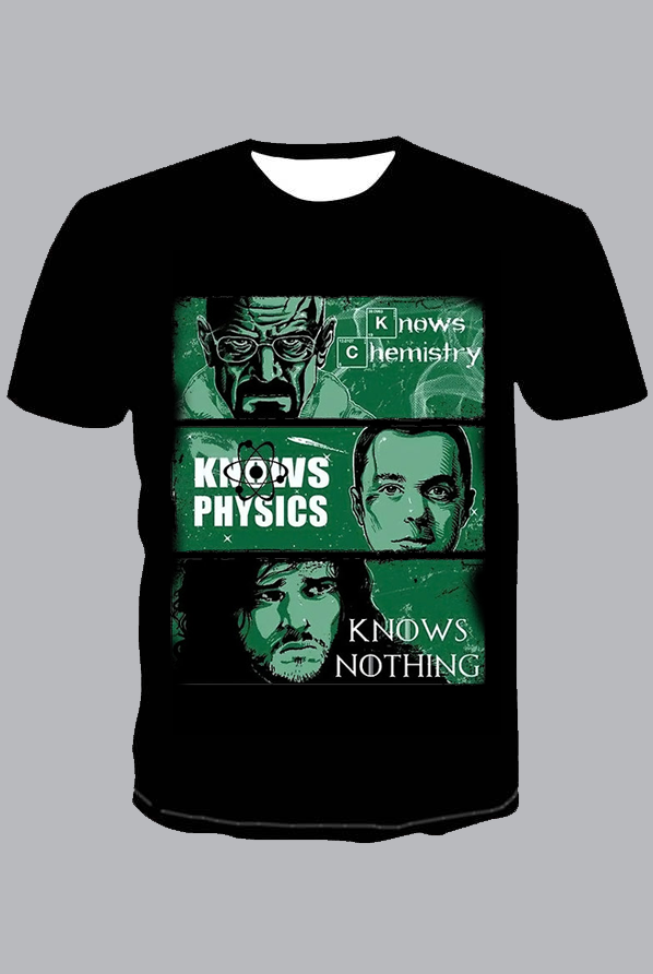 The 3D Funny Know Nothing Print  Short Sleeve T-shirt