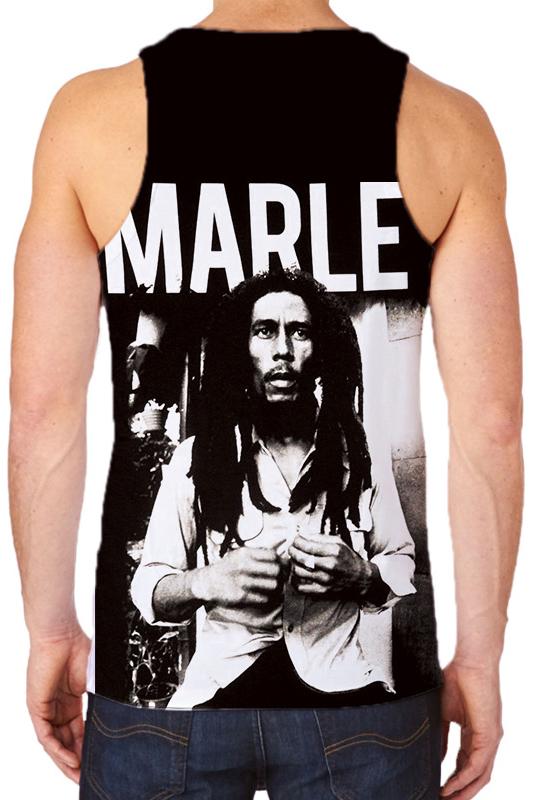 3D Bob Marley Printed Sleeveless Tank Top