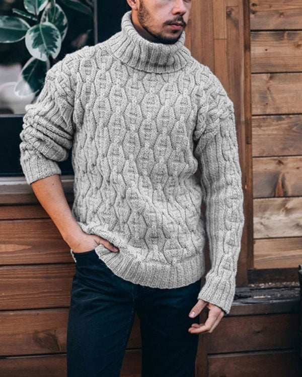 Casual Solid Color Turtleneck Sweater