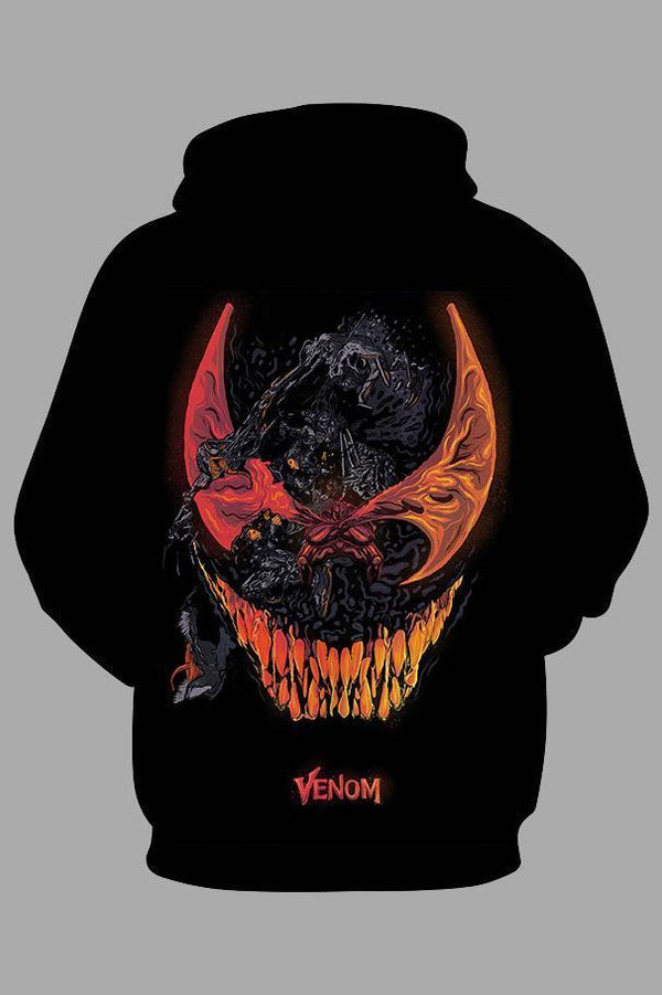 Street 3D Joker Printed Hooded Sweatshirt