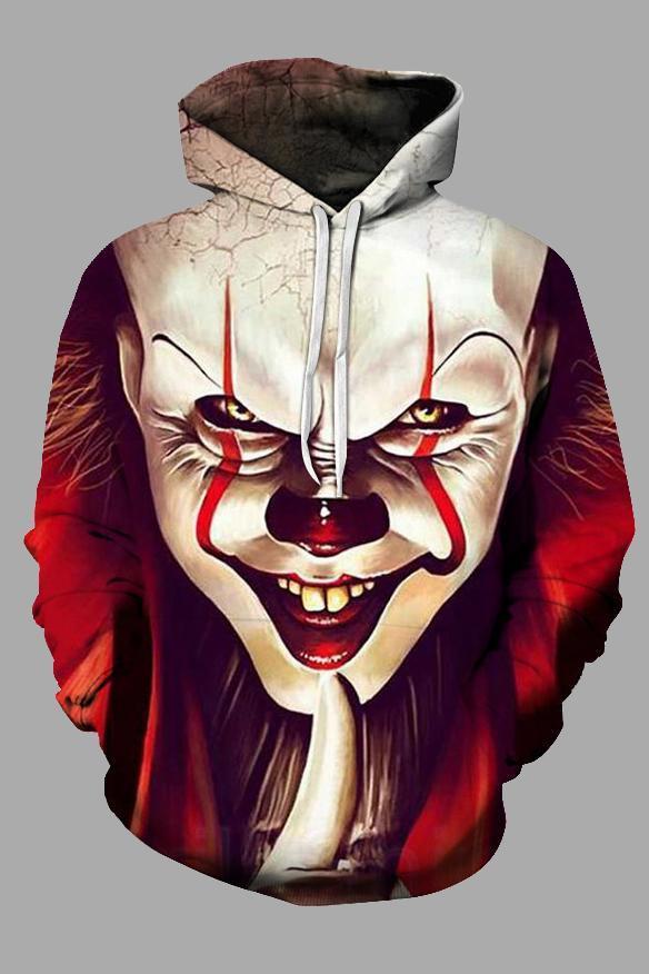 Street 3D Joker Printed Hooded Sweatshirt