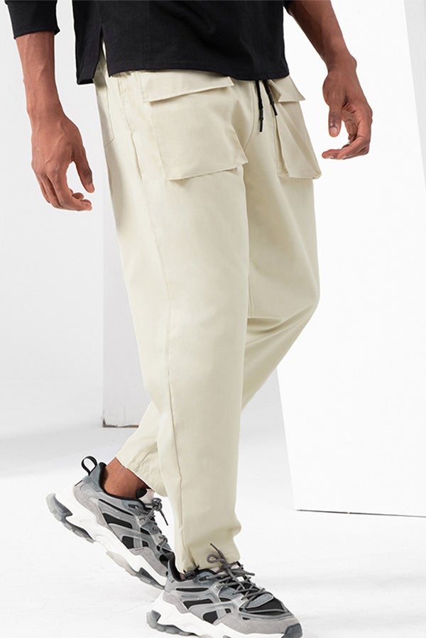 Casual Quick-drying Draped Multi-pocket Straight-leg Trousers