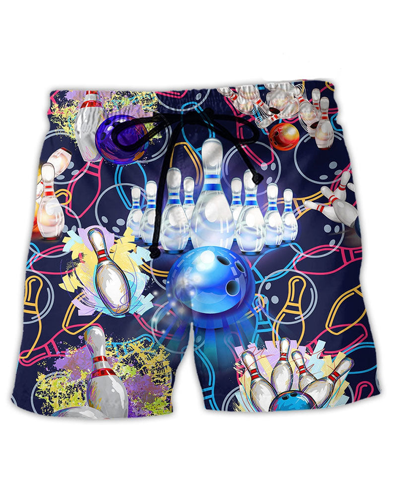 Hawaiian Vacation Print Beach Shorts