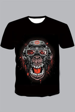 The   Screaming Orangutan Print Short Sleeve T-shirt