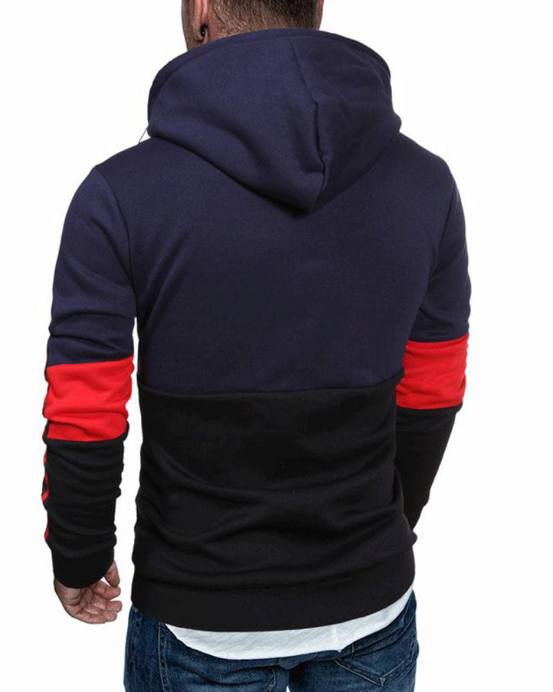 Fashion Contrast Zip Hoodie