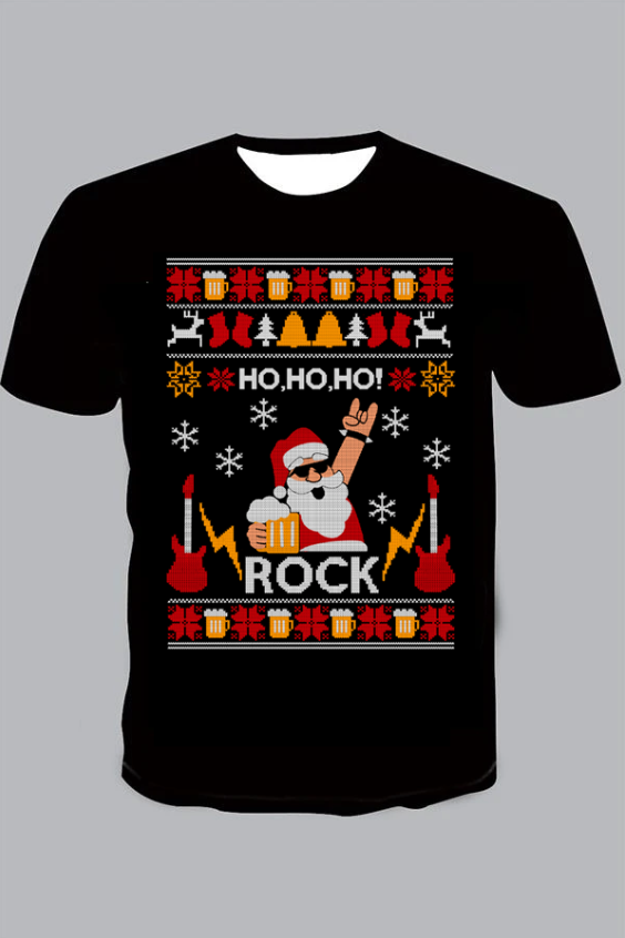 rock Print Short Sleeve T-shirt