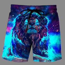 Casual   3D Lion Printed Loose Shorts