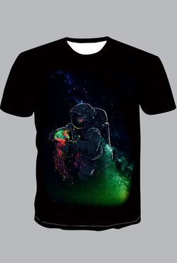 3D Astronaut Short Sleeve T-shirt