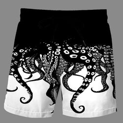 Casual   3D octopus Printed Loose Shorts