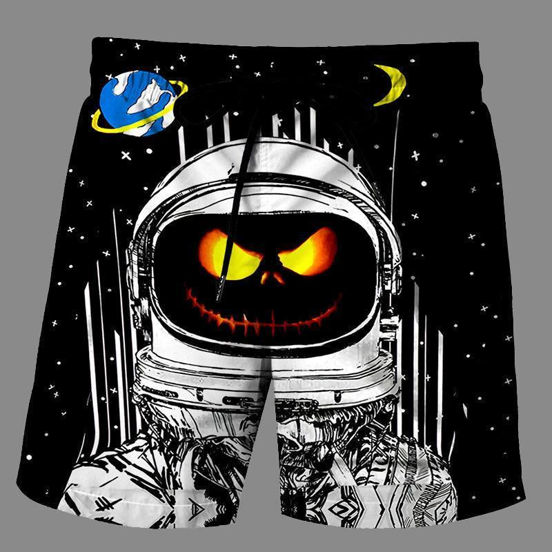 Casual   3D Space Printed Loose Shorts