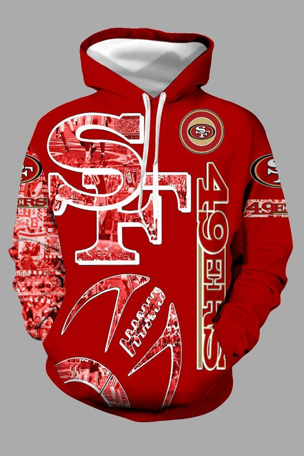 Street 3D 49ERS Printed Hooded Sweatshirt