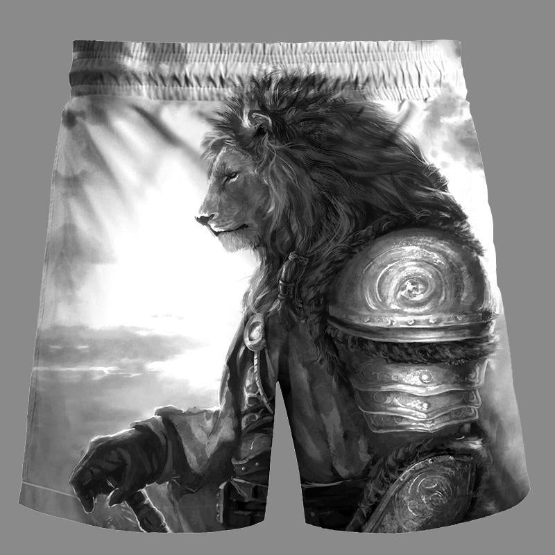 Casual   3D Lion Printed Loose Shorts