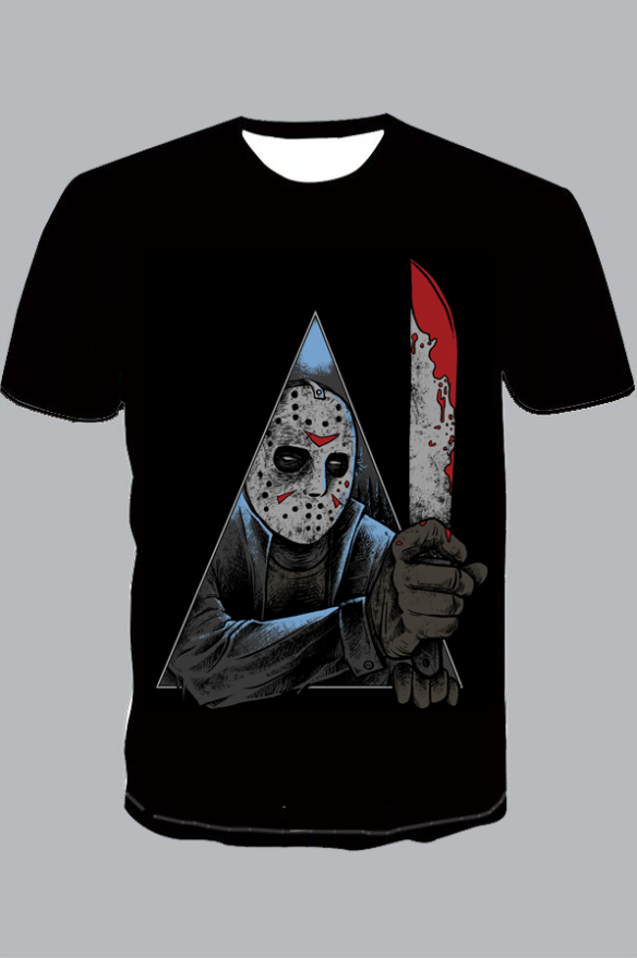 3D Killers Print Short Sleeve T-shirt