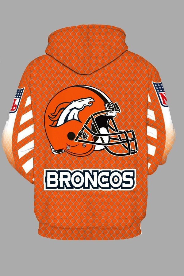 Street 3D  Denver Broncos Printed Hooded Sweatshirt