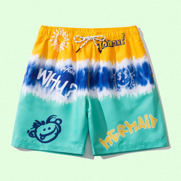 Casual 3D Tie dye  Printed Oversize Beach Shorts